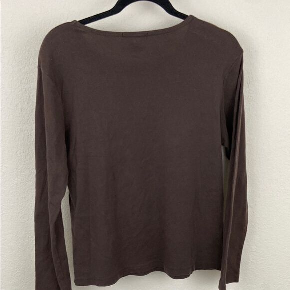 Vintage Y2K Susan Lawrence Brown Santa Graphic Long Sleeve Top size XL - Picture 5 of 5